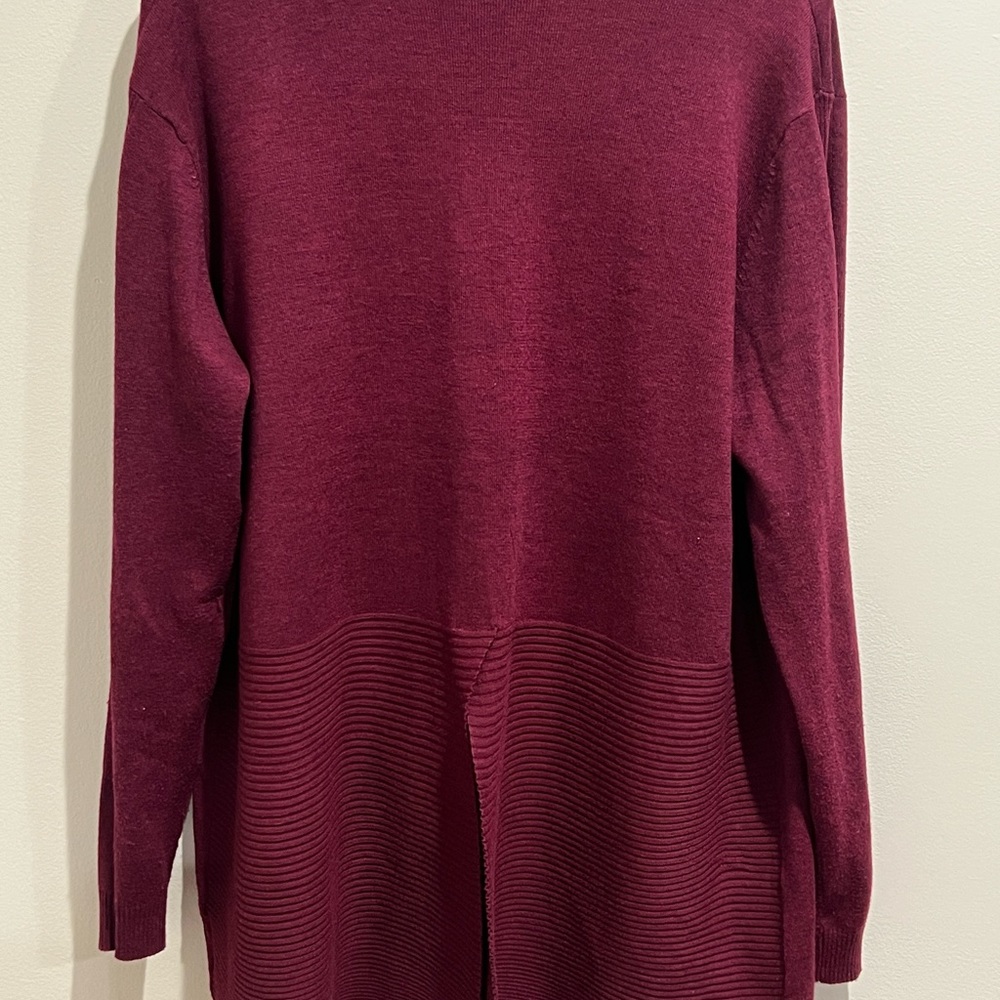 89TH & MADISON Women’s Ribbed Long Sleeve Drape Open Cardigan (Size: XL) EUC - Picture 3 of 9